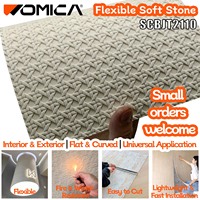 Panneau souple en travertin tissé de chanvre, style colonne romaine, pour décoration murale extérieure, plaque naturelle imperméable en argile MCM