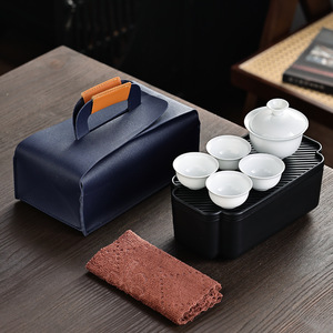 Travel <b>Tea</b> <b>Set</b> One Pot Four Cups Portable <b>Plastic</b> <b>Set</b> For Car Outdoor Office Use - Product Image 1