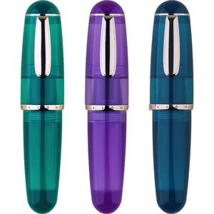 MAJOHN Q1 fountain pen transparent resin pen barrel storage ink big bright tip adult student fountain pen made in China