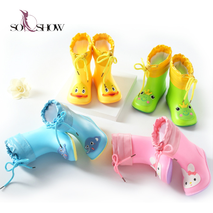 Модные непромокаемые сапоги из ПВХ, мультяшный дизайн, детские непромокаемые сапоги