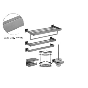 Wall Mounted Stainless Steel <b>Towel</b> Rack Brushed Finish 4 Bar <b>Shelf</b> <b>Bathroom</b> Organizer Minimalist Design - Product Image 4