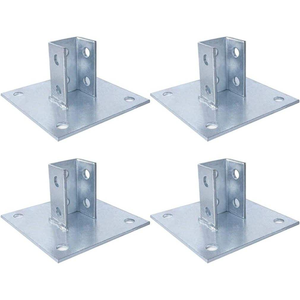 Base de poteau carrée MISA de qualité industrielle 6x6 pouces en acier non allié avec revêtement apprêté et sablage pour poteaux de 1, 5 et 8 pouces - Product Image 5