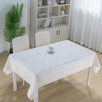 Nappe rectangulaire RNPT en tissu nacré blanc irisé à motif floral subtil pour organisateur d'événements