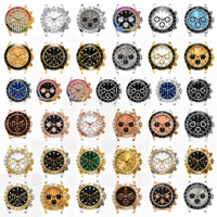 Montre mécanique automatique chronographe de mode personnalisée, étanche 50 bars, boîtier en acier inoxydable, fermoir papillon 20 mm, synthétique