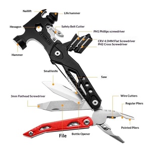 Marteau multifonction d'extérieur, pinces, clé à molette, tournevis, brise-vitre de sécurité pour voiture, acier inoxydable 2CR13, aluminium CL047 - Product Image 3