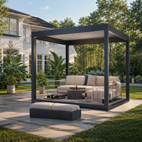 Pergola en aluminium thermolaqué de haute qualité, gazebo d'extérieur, résistant à la pluie et au vent, idéal pour la décoration de jardin, tailles personnalisables