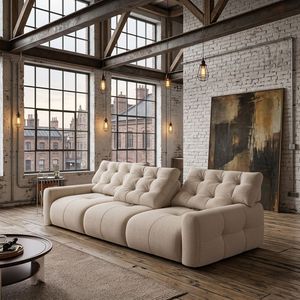 Divano in Pelle a Tre Posti di Ultima Generazione, Schienale Regolabile, Imbottitura in Spugna, <span class=keywords><strong>Design</strong></span> Moderno e Lussuoso, Ideale per Appartamenti e <span class=keywords><strong>Hotel</strong></span> - Product Image 3