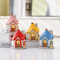 Mini villa Art Déco lumineuse, modèle de maison miniature, veilleuse pour décoration de bureau et chambre, cadeau créatif pour Pâques
