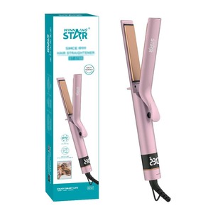 เครื่องหนีบผมวินนิ่งสตาร์ แผ่นเซรามิก สีชมพู 80 วัตต์ พร้อมหน้าจอแสดงอุณหภูมิ ใช้ได้ทั้งผมแห้งและผมเปียก - Product Image 1