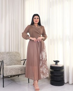 Vestido de Noche Elegante de <span class=keywords><strong>Issey</strong></span> Miyake, Estilo Moderno, Mangas Largas, Plisado, Estampado Floral, Talla Grande para Mujer - Product Image 2