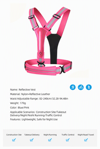 SORADD Gilet de sécurité réfléchissant à LED, haute visibilité, course de nuit, cyclisme, coupe ajustée, harnais léger réglable, 3 modes d'éclairage - Product Image 3