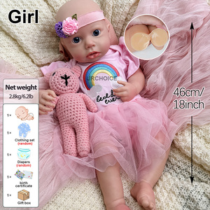 Muñeca Reborn Artística de 18 Pulgadas, Realista, Cuerpo de Silicona Pura Suave al Tacto, Diseño Libre, Coleccionable para Entusiastas del DIY - Product Image 4