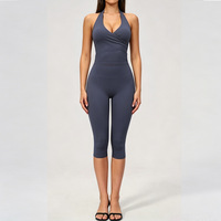 Conjunto de yoga de dos piezas para mujer, transpirable, de ajuste relajado, liso, cepillado, para deportes al aire libre, de Spandex/Nylon, estilo europeo-americano transfronterizo.