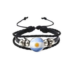 Bracelet unisexe créatif en cuir tressé multicouche fait main, style européen et américain, avec drapeau national, pour Black Pink, 2026 - Product Image 5