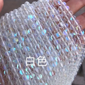 अरोड़ा क्रिस्टल ग्लास मोती 8mm फ्लैश ग्लिटर उदय मरमेड दौर ढीला आभा मनका पाले सेओढ़ लिया Moonstone गहने बनाने के लिए - Product Image 1