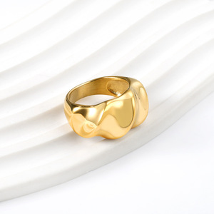 Irregular Shape Geometric <b>Ring</b> Stainless Steel Unisex Fashion Jewelry Gift - Product Image 1