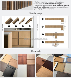 现代核桃实木贴面厨柜制造定制家具套装日本风格厨柜销售设计 - Product Image 4