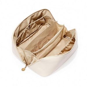 Wholesale <b>Large</b> Capacity PU Leather Waterproof Travel Makeup Organizer Portable Toiletry Cosmetic Bag - Product Image 2