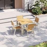 Ensemble de salle à manger en bois moderne, mobilier d'extérieur pour appartement et parc