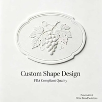 Etiquetas de Vino Holográficas con Textura Vintage, en Relieve, Compatibles con la FDA, Ecológicas, Forma Personalizada, Adhesivo Impermeable