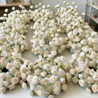 Guirlande de fleurs en soie de haute qualité faite à la main, couleur champagne, rose, couronne, centre de table pour mariage, événement, décoration