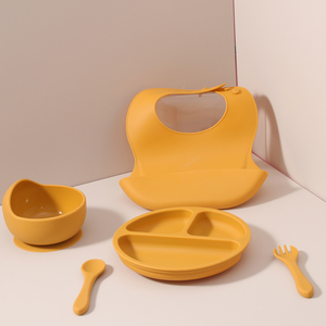 Juego de babero y cuenco de silicona con diseño de Color y logotipo personalizado, juego de alimentación de bebé de silicona de grado alimenticio - Product Image 6