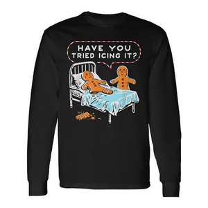 Avez-vous essayé le t-shirt à manches longues « Icing It Gingerbread Holiday Christmas » ? - Product Image 2