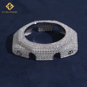 Nouveaux bijoux hip-hop tendance, montre en argent sterling 925 entièrement sertie de moissanite, lunette de montre en moissanite, boîtiers de montre en moissanite - Product Image 6