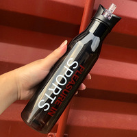 Bouteille d'eau écologique de 700 ml pour le sport, le cyclisme, le VTT, avec paille intégrée pour le camping et les excursions