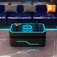 Salle d'affaires moderne KTV Table basse en verre trempé transparent Boîte de siège à cartes en acier inoxydable Comptoir de bar de luxe pour les familles