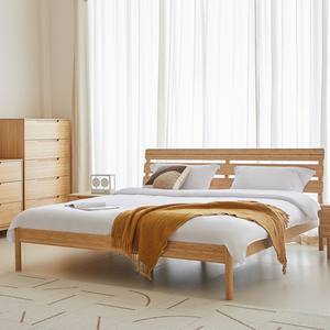 Giường tầng bằng tre nguyên khối hiện đại tối giản, chất lượng cao, nội thất phòng ngủ khách sạn, tùy chỉnh kích thước Queen, dùng cho gia đình - Product Image 2