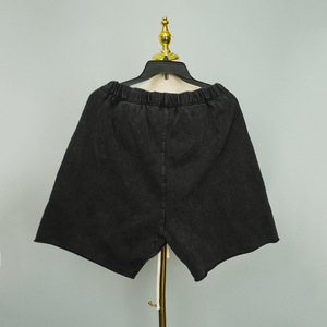 Custom Logo Cotton Acid Washed <b>Men'S</b> <b>Shorts</b>, <b>Elastic</b> <b>Waist</b> French Terry <b>Mens</b> <b>Shorts</b> <b>With</b> Drawstring - Product Image 2