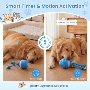 Juguetes Interactivos Inteligentes para Perros 2025, Pelotas con Movimiento Automático y Cuerda Extraíble - Product Image 2