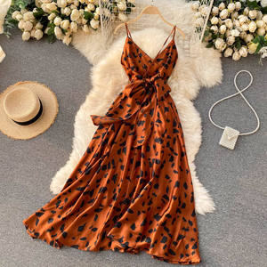 Abiti estivi da donna di alta qualità con scollo a V <span class=keywords><strong>abito</strong></span> Sexy sottile inchiostro macchiato <span class=keywords><strong>abito</strong></span> Casual da donna per le vacanze - Product Image 3