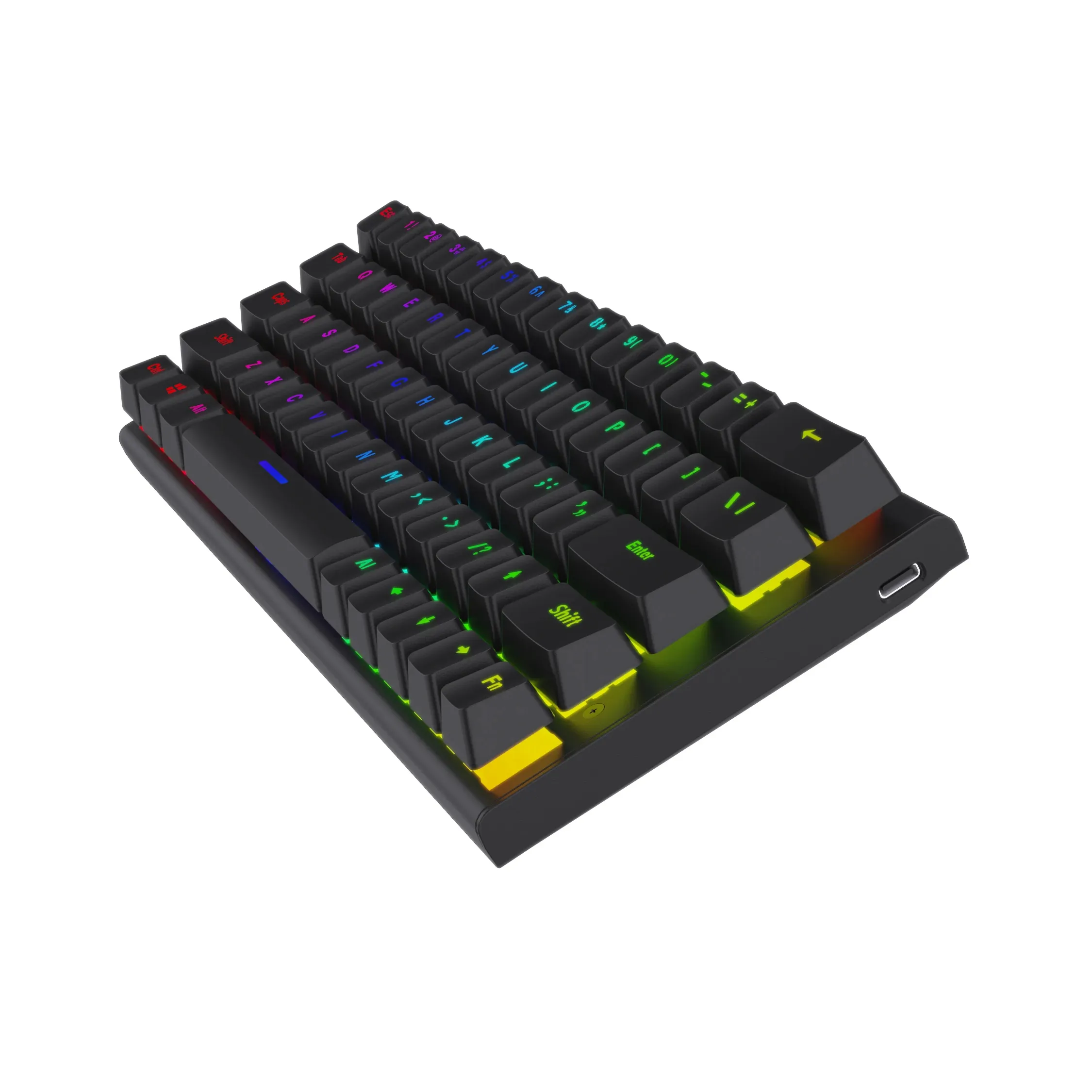 नया डिज़ाइन मिक्स कलर हाई कीबोर्ड गेमर टेक्लाडो सस्ता यूके रूसी स्पेनिश 60 प्रतिशत गेमिंग वायर्ड कंप्यूटर मैकेनिकल कीबोर्ड