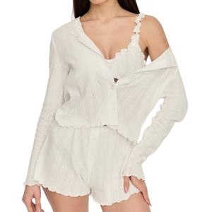 2024 European American Russian Women's Winter Jacquard Knitted Breathable Sleepwear Long-Sleeved Tie-Waist Cardigan <b>Camisole</b> - Product Image 1