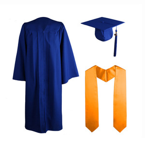 黒の卒業帽とガウン、学校向けカスタム、高品質大学卒業ユニセックスOEM制服、カラー・素材・大人・年齢別 - Product Image 4