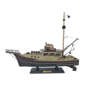 Mordazas de madera para decoración del hogar, modelo Orca de tiburón, barco de pesca, película, artículos personales, barcos famosos personalizados, decoración antigua, playa, 37cm