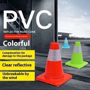 PVC反射型トラフィックコーンバケット駐車場スクエアコーンパイル障害物アイスクリームバケットロードコーン交通警告 - Product Image 1