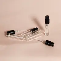 Atacado personalizado 2ml 3ml plástico alumínio vidro spray preto perfume testador garrafa