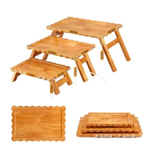 Pengzhan Wooden Tiered Cake Stand Three Layer Dessert Display <b>Tray</b> For Party Serving - Product Image 5