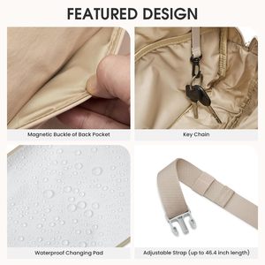 Bolsa de Cintura de Nylon, Pequena Bolsa de Fraldas para Meninas e Meninos, <span class=keywords><strong>Mini</strong></span> Bolsa de Fraldas Tipo Sling com Almofada Portátil para Troca - Product Image 5
