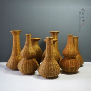 Bamboo Woven Vases Round Rustic Design Home Decorative ZHQ-001 - Product Image 1
