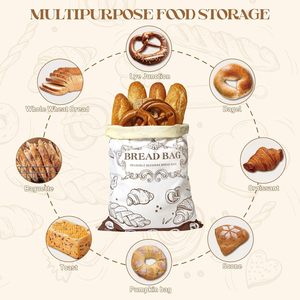 ถุงขนมปังขี้ผึ้งสำหรับขนมปังซาวโดว์และขนมปังโฮมเมด - ถุงเก็บอาหารขี้ผึ้งจากฝ้ายธรรมชาติ ใช้ซ้ำได้ ปลอดภัยสำหรับแช่แข็ง - Product Image 5