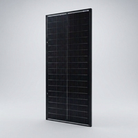 Panneau solaire rigide 100W tout noir avec feuille arrière transparente anti-ombre pour camping-car, caravane, motorhome