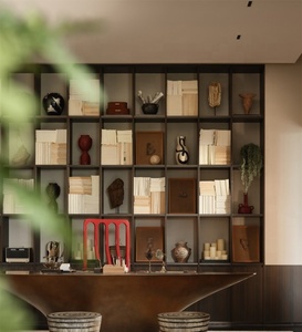 Estantería Modular de Lujo Minimalista Moderna, Personalizada, de Madera y Aluminio, con Luz LED, para Sala de Estar y Oficina en Casa - Product Image 6