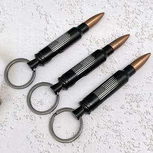 Llavero Abridor de Botellas de Metal Negro Personalizado con Bandera Americana y Bala Calibre 50 para Veteranos, para Uso en el Hogar, Vino y Bar, Desde China - Product Image 3
