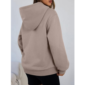 Sweat à capuche doublé en sherpa |   Sweat-shirt en polaire ultra chaud avec intérieur en fourrure douce pour l'hiver, vêtements décontractés et personnalisation de la marque - Product Image 4