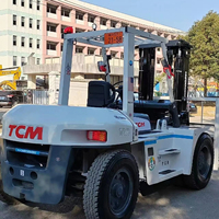 Forklift Diesel TCM FD100 Bekas Kapasitas 10 Ton dengan Ban Solid untuk Gudang Kayu, Harga Murah, Stok Tersedia, Terperiksa Sepenuhnya