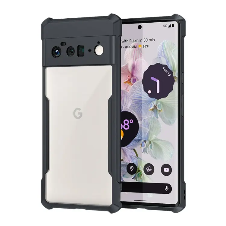 Airbags Anti-drop Shell Back Transparent Lens Full Protection Cover For Google Pixel 8 Pro 7A 7 Pro Pixel 6A 6 Pro Phone Case